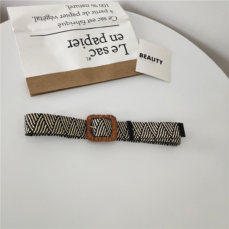 Square Pin Buckle Stretch Belt