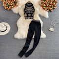 Two-piece Suit Of Sleeveless Vest And High-waist Stretch Trousers