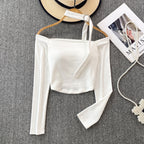 Vintage Off-shoulder Padded Short Top