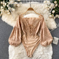 V-Neck Tie Cutout Embroidered Lace Shirt