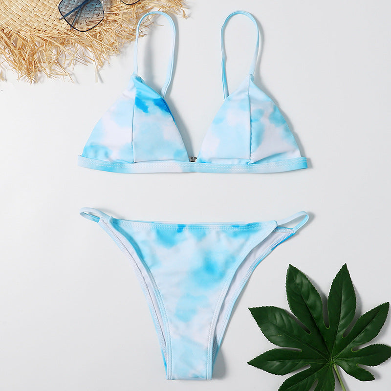 Colour Swooshing Padded Skinny Swimsuit