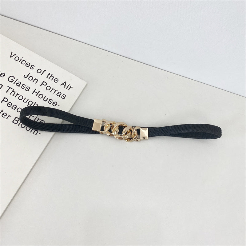 Multi-style Buckle Black PU Belt