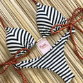 Plaid Printed Lace-up Bikini