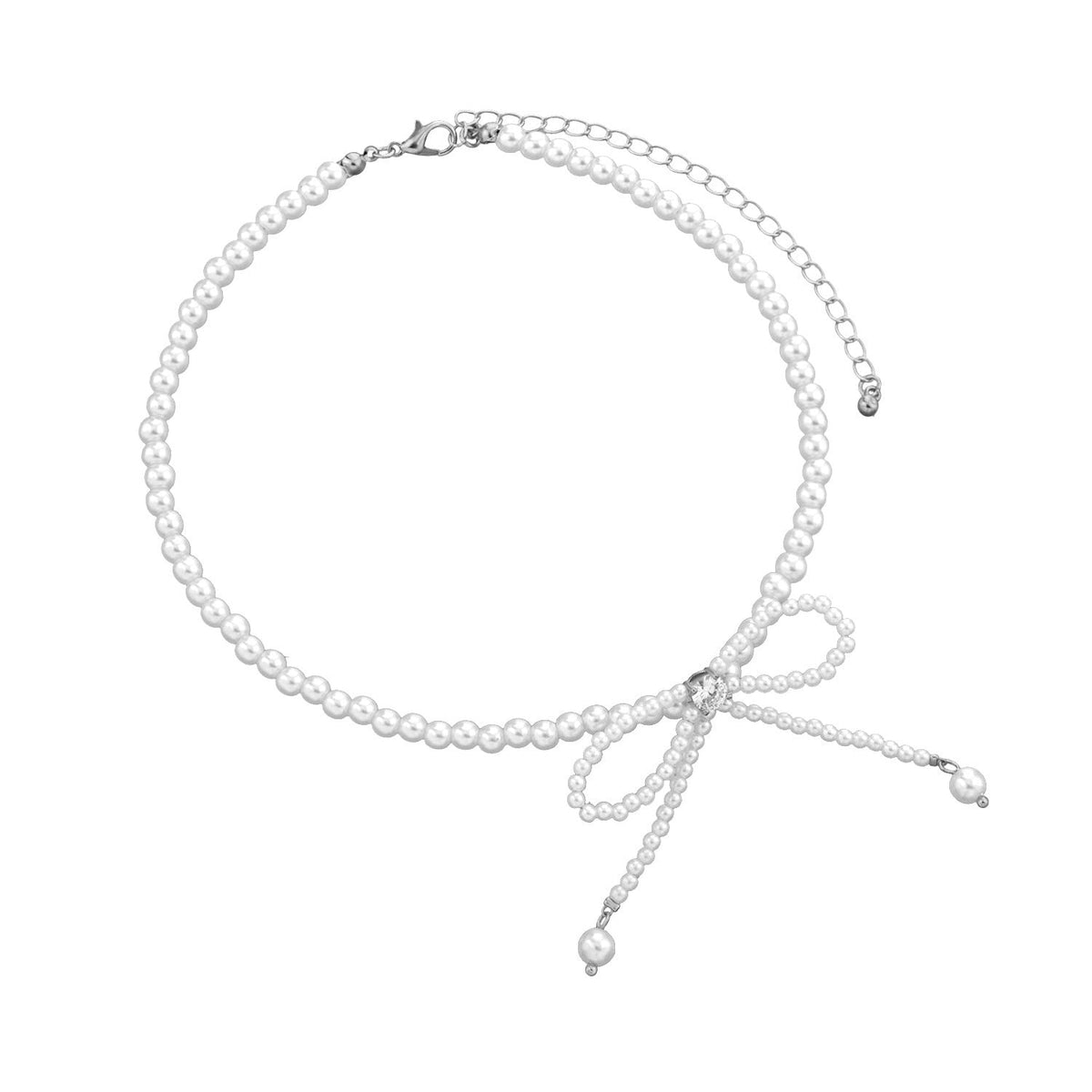 Fairy Pearl Tassel Bow Necklace