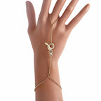 Punk Butterfly Finger Chain Bracelet