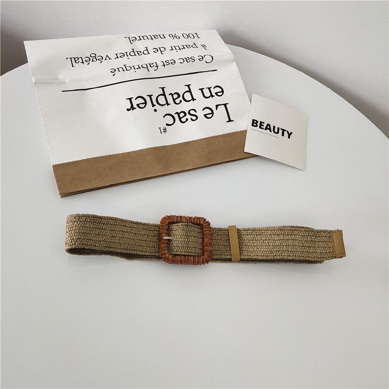 Square Pin Buckle Stretch Belt