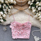 Delicate 3d Floral Beaded Camisole