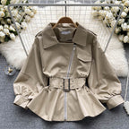 Niche Waist-slimming Leather Jacket