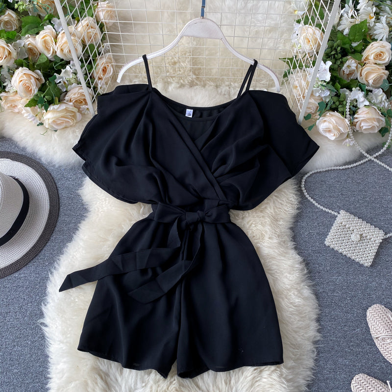 Korean Style Lace-up Romper