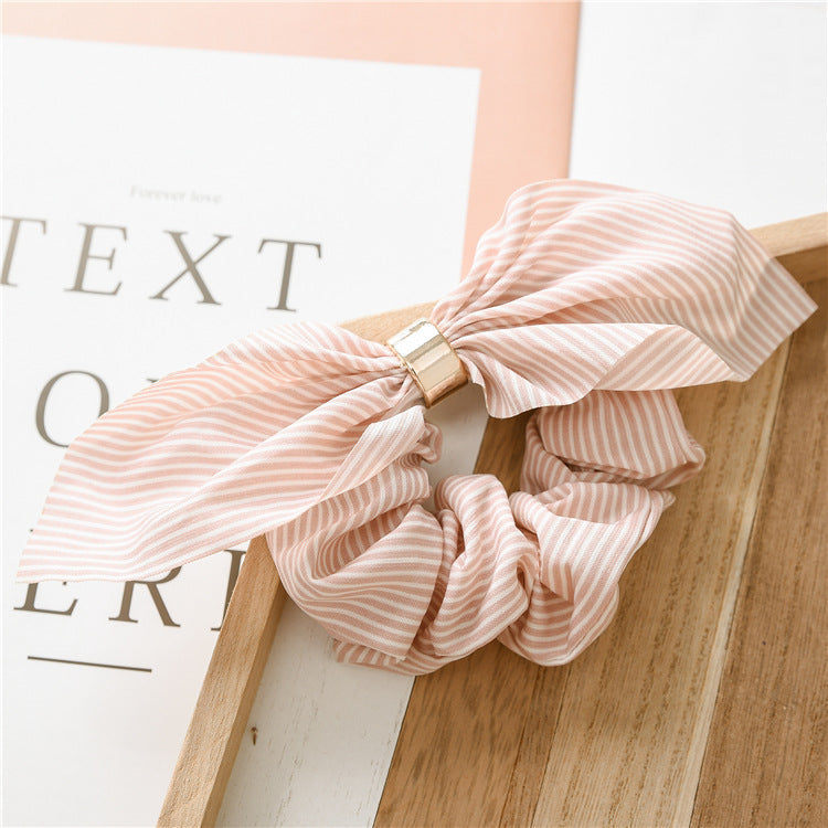Rabbit Ears Chiffon Striped Hair Ties