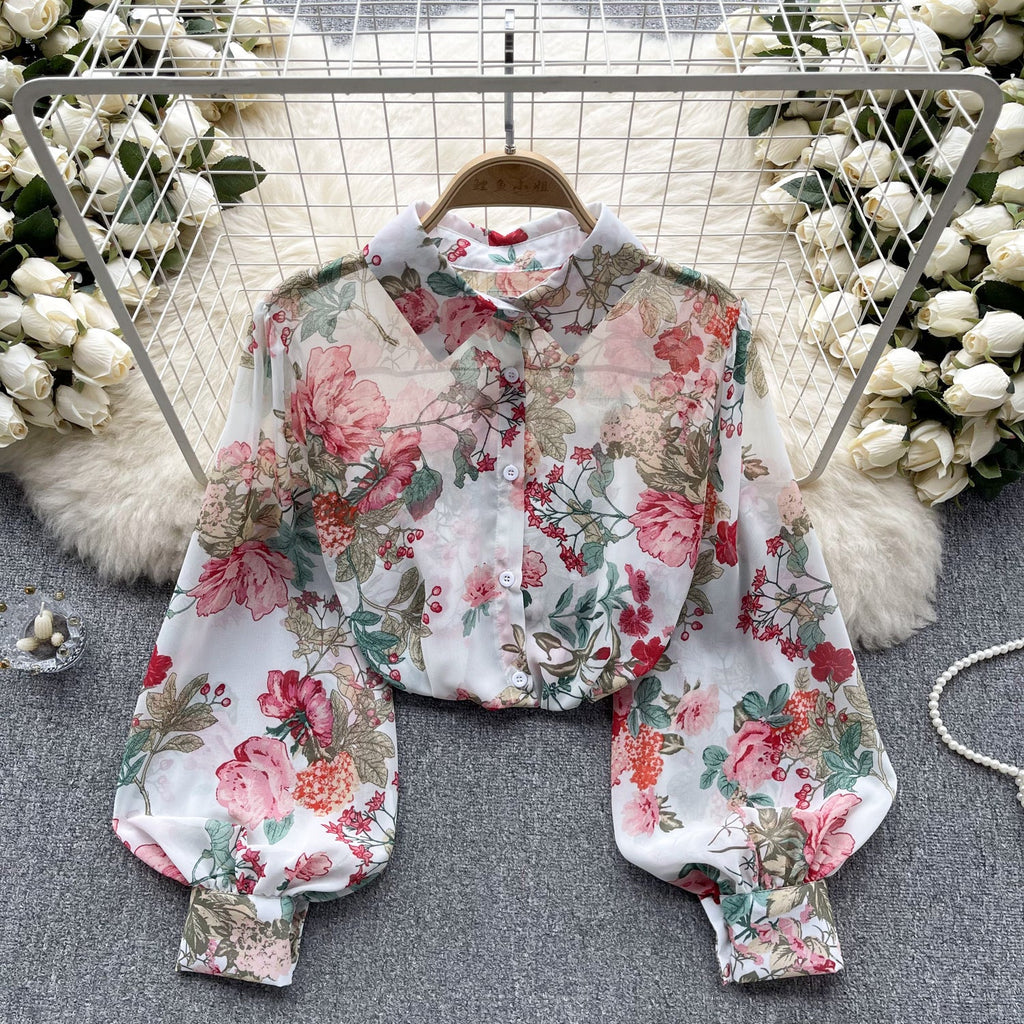 Vintage Floral Printed Loose Shirt
