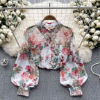 Vintage Floral Printed Loose Shirt