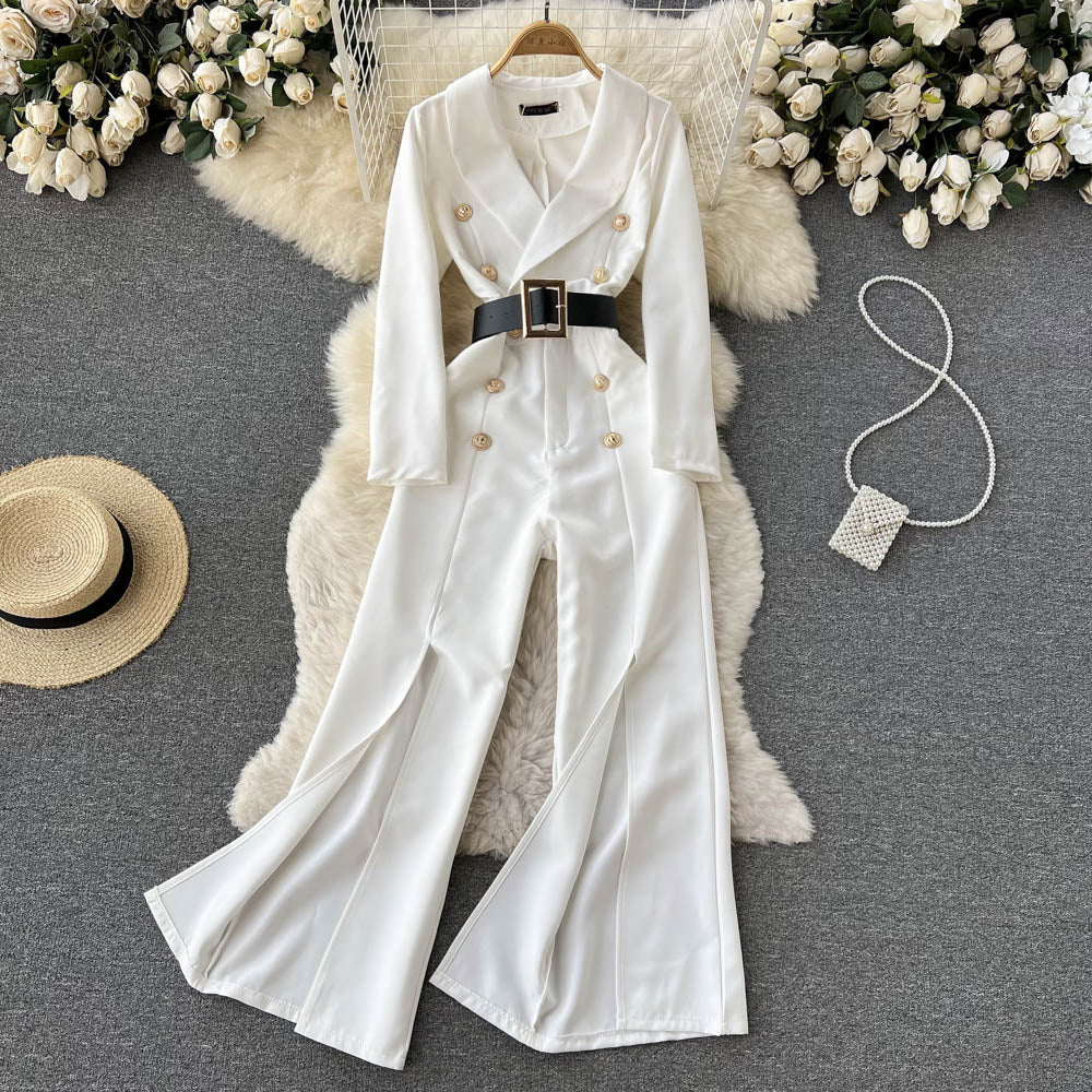 Chiffon Straight-leg Wide-leg Jumpsuit