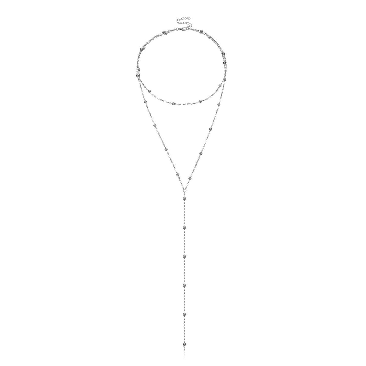 Exaggerated Geometric Tassel Bead Necklace