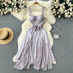 Backless Lace Patchwork Slip Dress