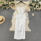 Elegant Beaded Mesh Party Dress