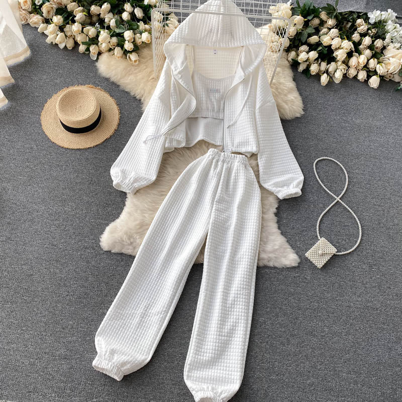Vest&Hoodie&Trousers Casual 3Pcs