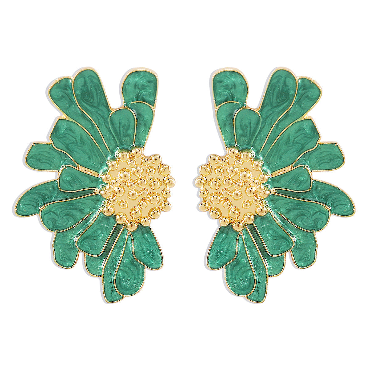 Vintage Alloy Flower Stud Earrings