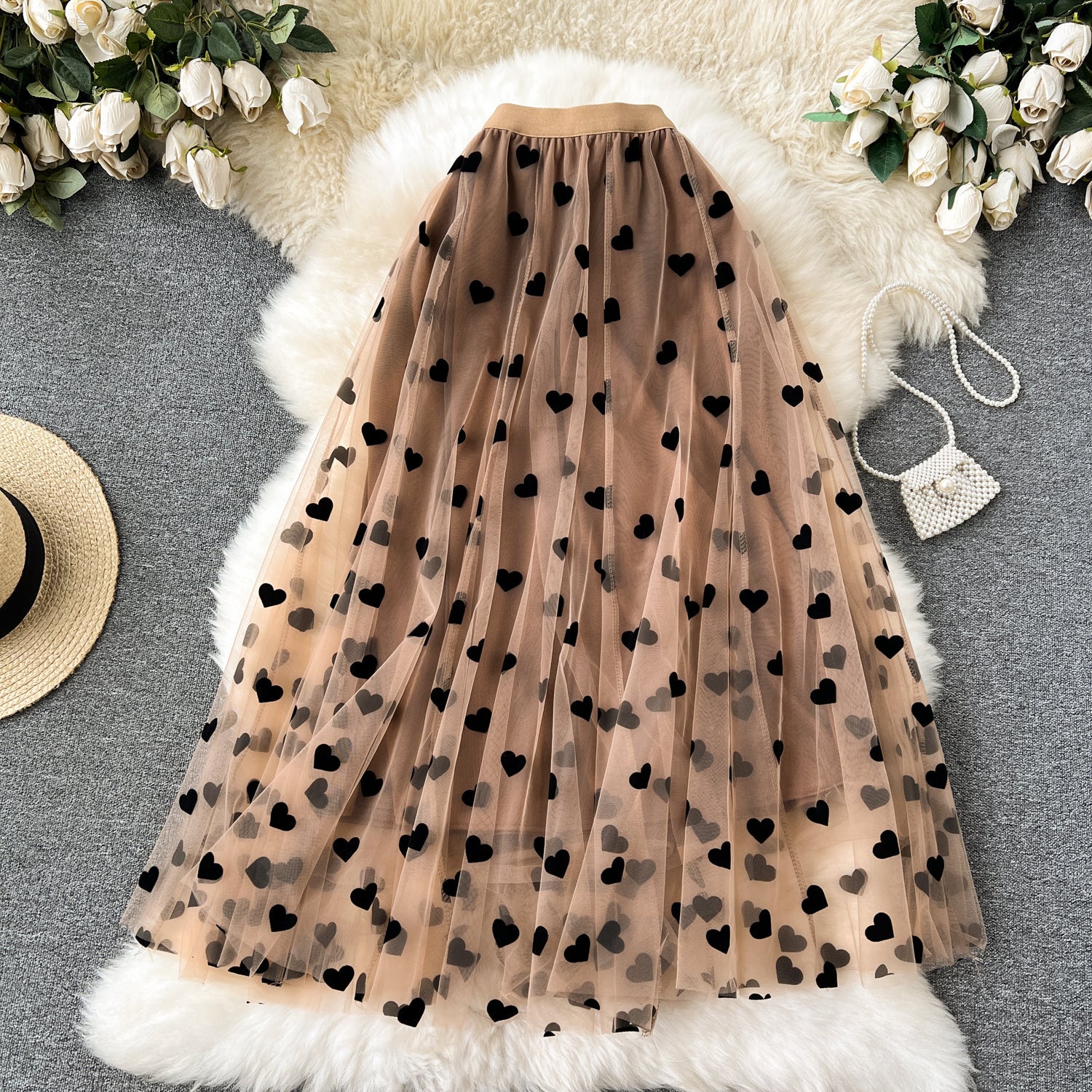 Vintage A-line Puffy Mesh Skirt