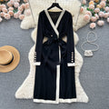 Color Blocking Knitted Cardigan Dress