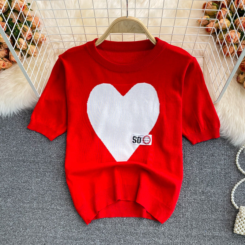 Love Ice Silk Short Sleeve T-Shirt