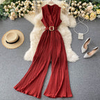 Sleeveless Tie Waist Jumpsuit