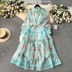 Courtly Floral Dress&Bottoming Slip Dress