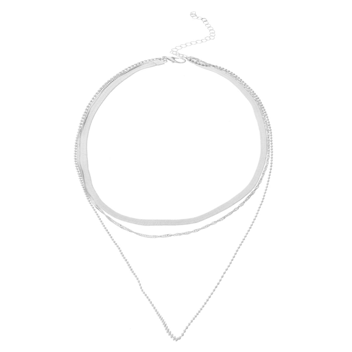 Snake Bone Bead Layered Necklace