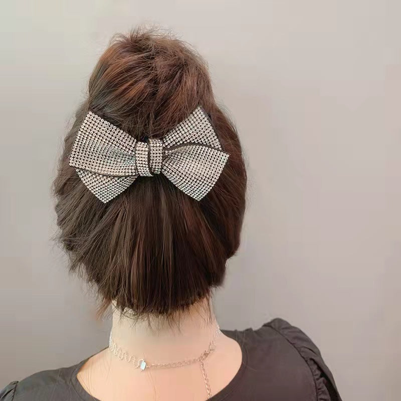 Rhinestone Studded Bow Hair Rope