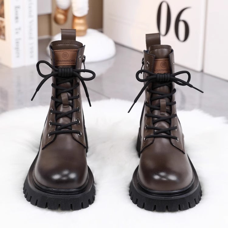 Chic Round-toe Zipped Martens Boots