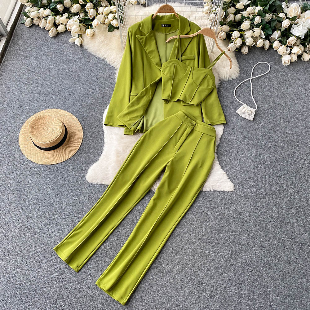 Vest&Lapel Suit&Pants 3Pcs Set