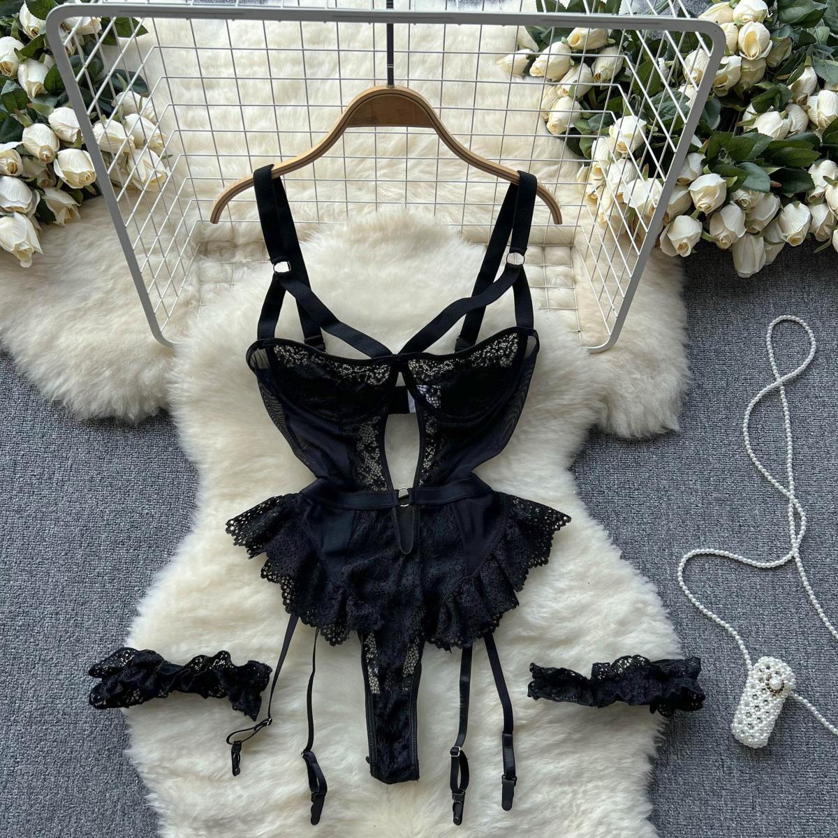 Lace See-through Low-cut Jumpsuit