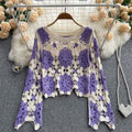 Long Sleeve Sweater With Loose Hook Cutout