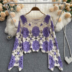 Long Sleeve Sweater With Loose Hook Cutout