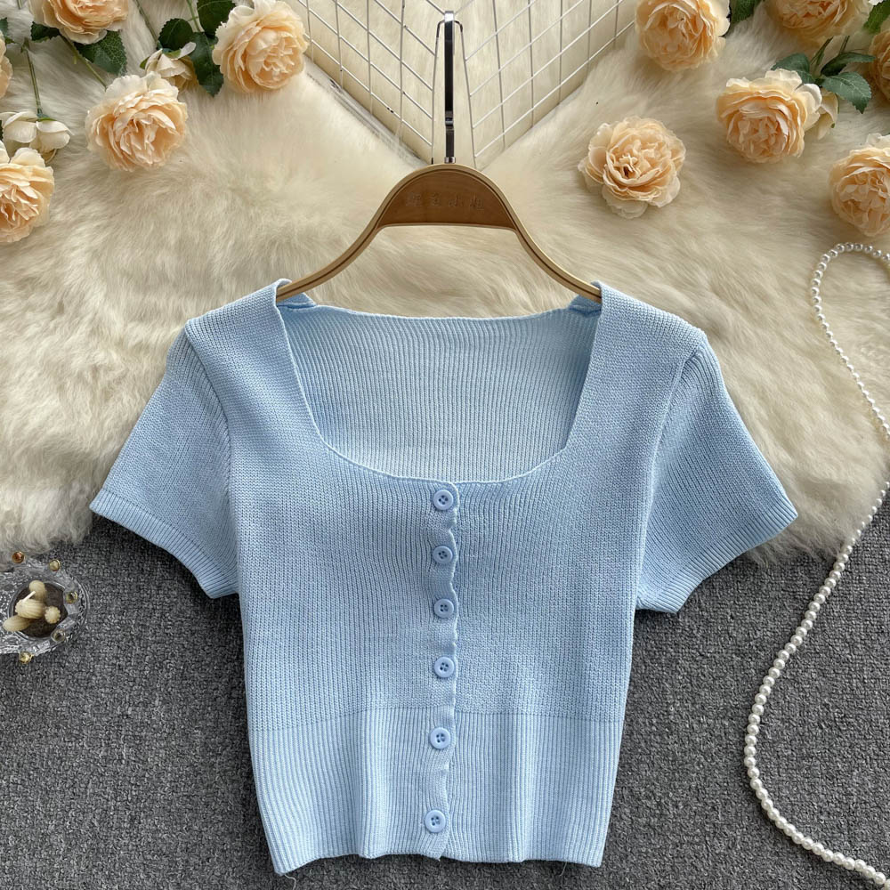 Short Sleeve Solid Colour Stretch T-shirt