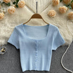 Short Sleeve Solid Colour Stretch T-shirt