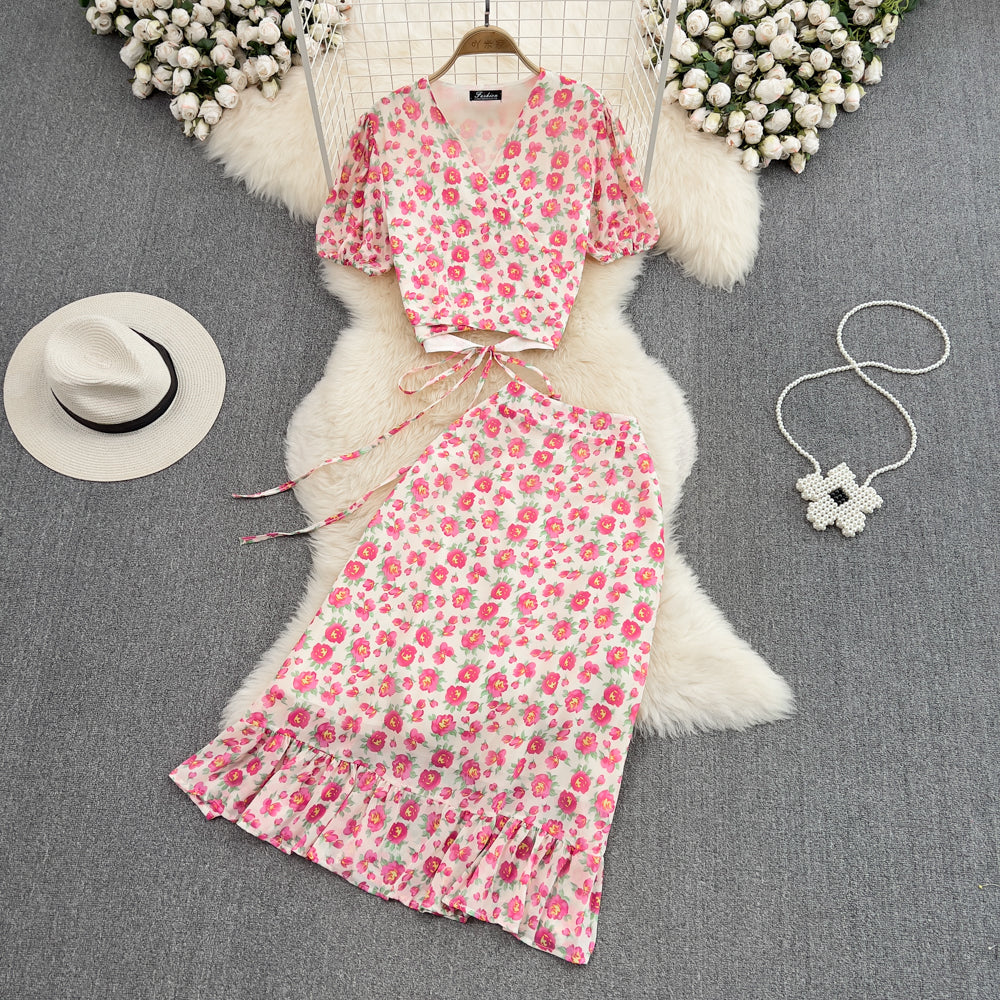 Printed Short Sleeve Suit