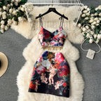 Fringed Camisole&Skirt Floral 2Pcs