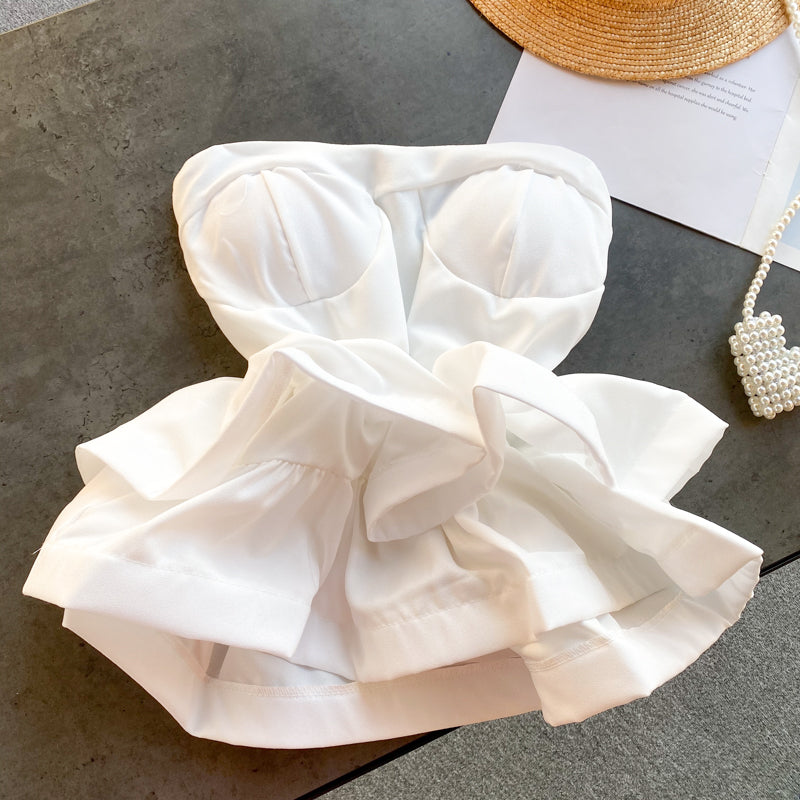 Niche Double Ruffled Hem Short Top
