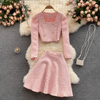 Suit Top&A-line Skirt 2Pcs Set