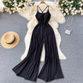 Solid Color Draped Slip Jumpsuit