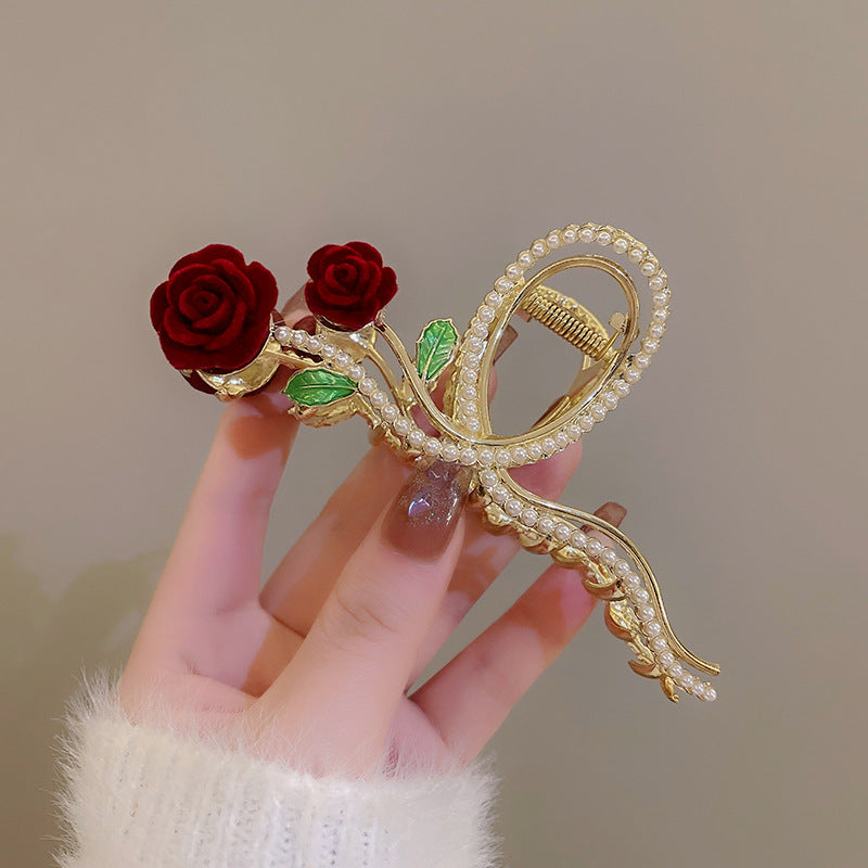 Rosette Velvet Knotted Hair Clip