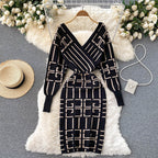 V-neck Knitted Dress