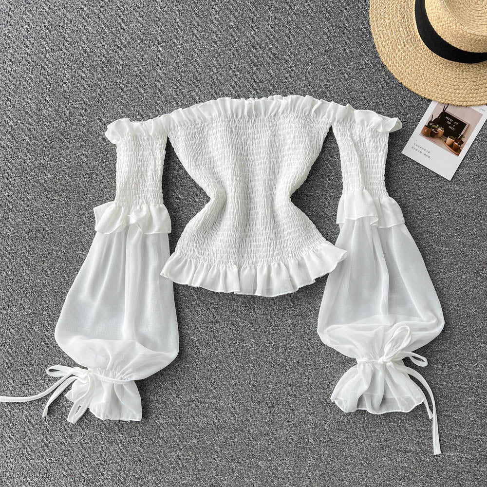 Niche Strapless Solid Colour Shirt