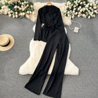 Blazer&Trousers Solid Color 2Pcs