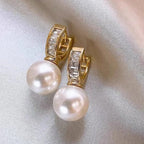Pink Faux Pearl Copper Earrings
