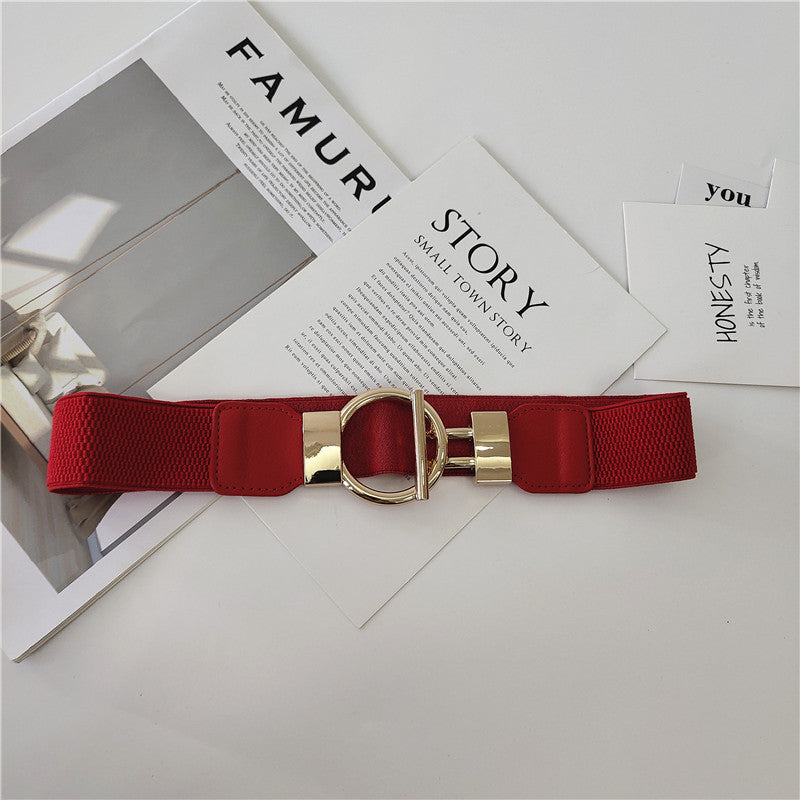 Gold T-Buckle Vintage Stretch Belt