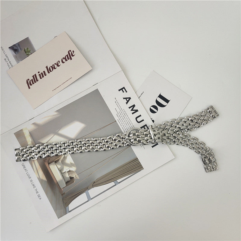 Chic Metal Oval Buckle Chain Belt