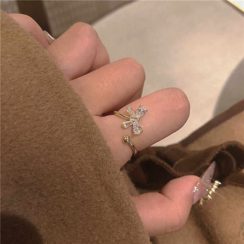 Pearl Open-circle Rings 2Pcs Set