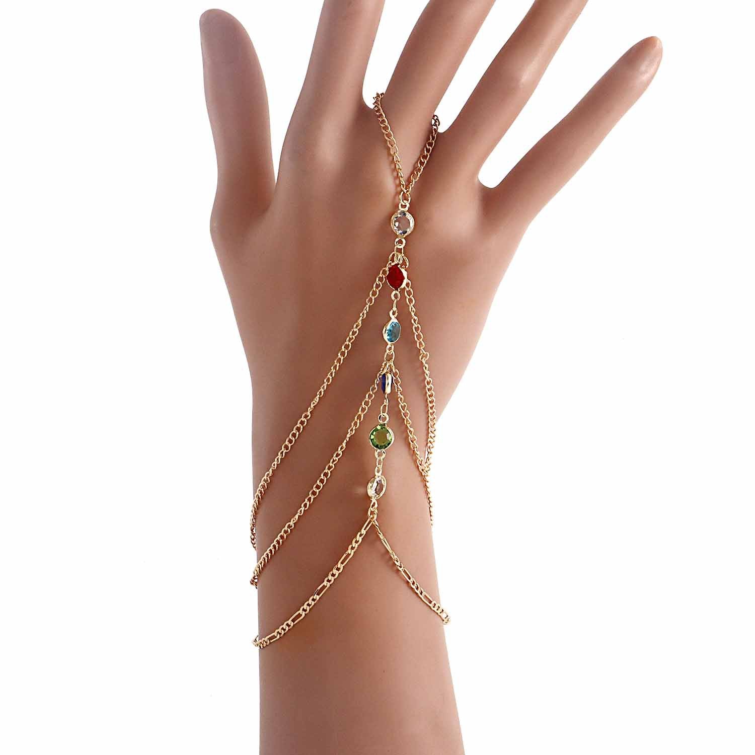 Punk Butterfly Finger Chain Bracelet